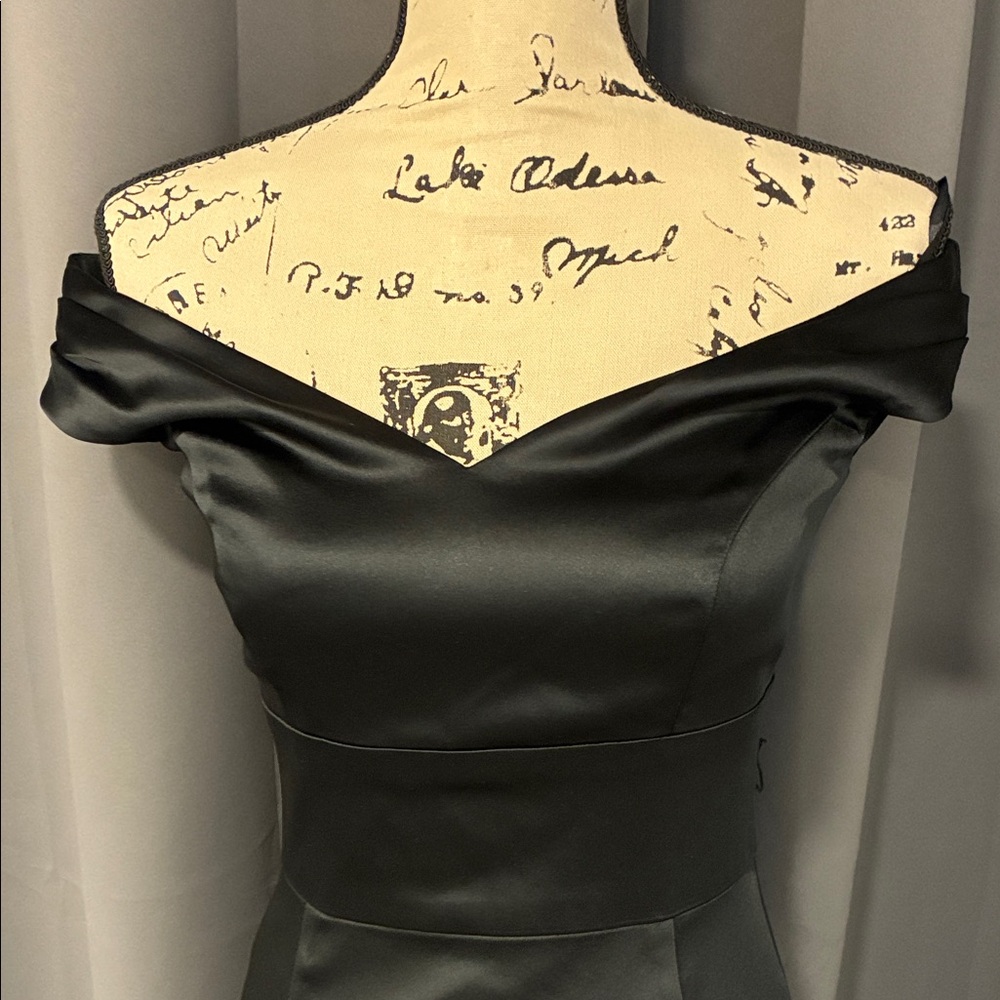 White House Black Market Black Satin Midi Dress - Picture 2 of 10
